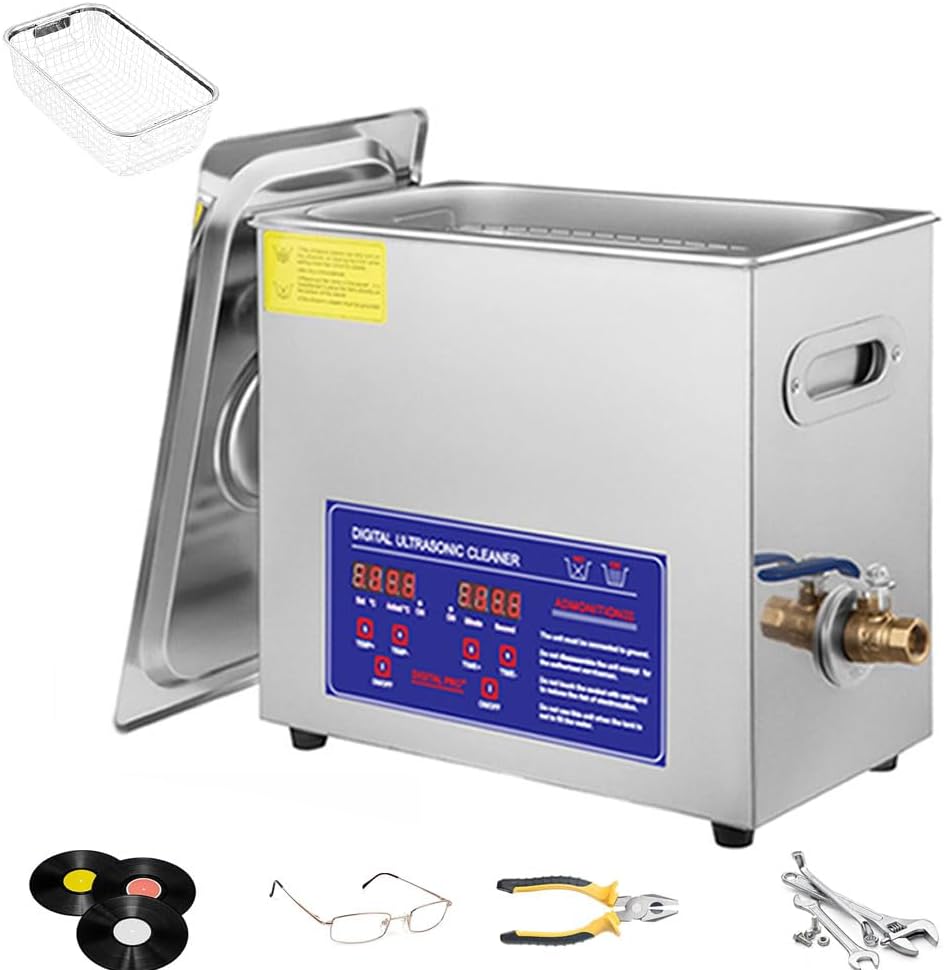 Wsgdsg Ultrasone reiniger reinigingsmachine, bril auto-onderdeel (maat: 2L), met verwarming en timer, roestvrijstalen ultrasone wasmachine
