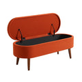 Ottomane Aufbewahrungsbank Stoff Orange Oval