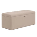 Gepolsterte Bank mit Aufbewahrung Beige 120x40x45 cm