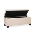 Stoff Aufbewahrungsbank Beige 120 cm