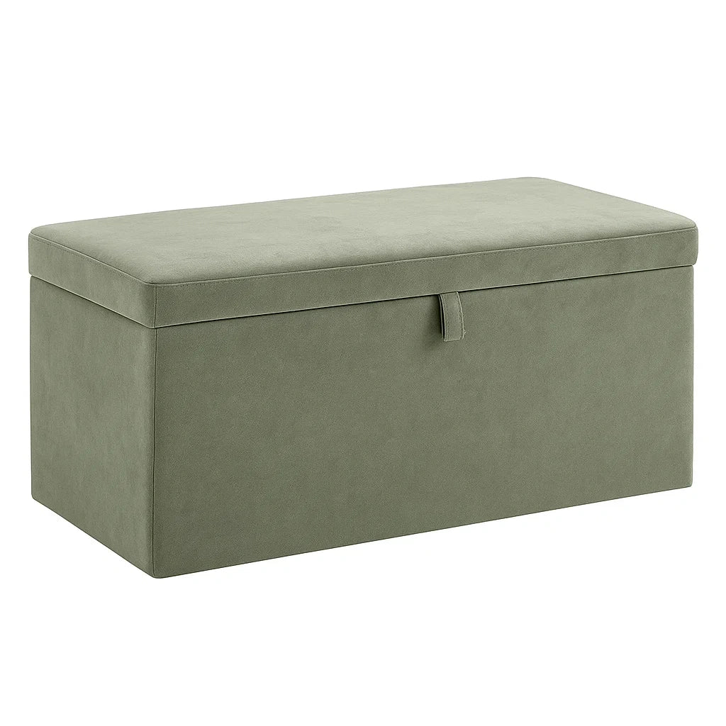 Mikrofaser Aufbewahrungsbank Grün 80x40x40 cm