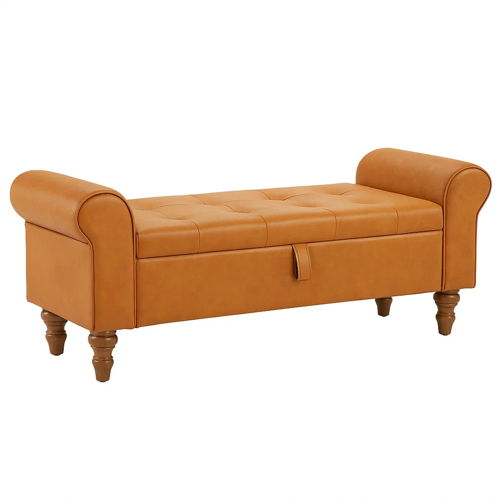 Aufbewahrungsbank Kunstleder Braun 140 cm