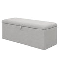 Stauraumbank aus Textil Hellgrau 120x40x40 cm