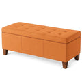 Orange Stoffpolsterbank mit Stauraum