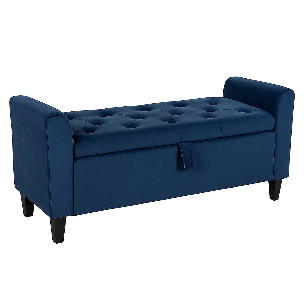 Sitzbank Blau Samt 140 cm