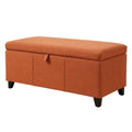 Sitzbank mit Stauraum Orange Polyester 100x40x45 cm