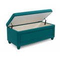 Aufbewahrungshocker mit Klappdeckel Stoff Petrol 100x40x45 cm