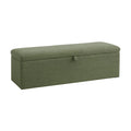 Sitzbank aus Textil Grün mit Stauraum 120cm x 40cm x 45cm