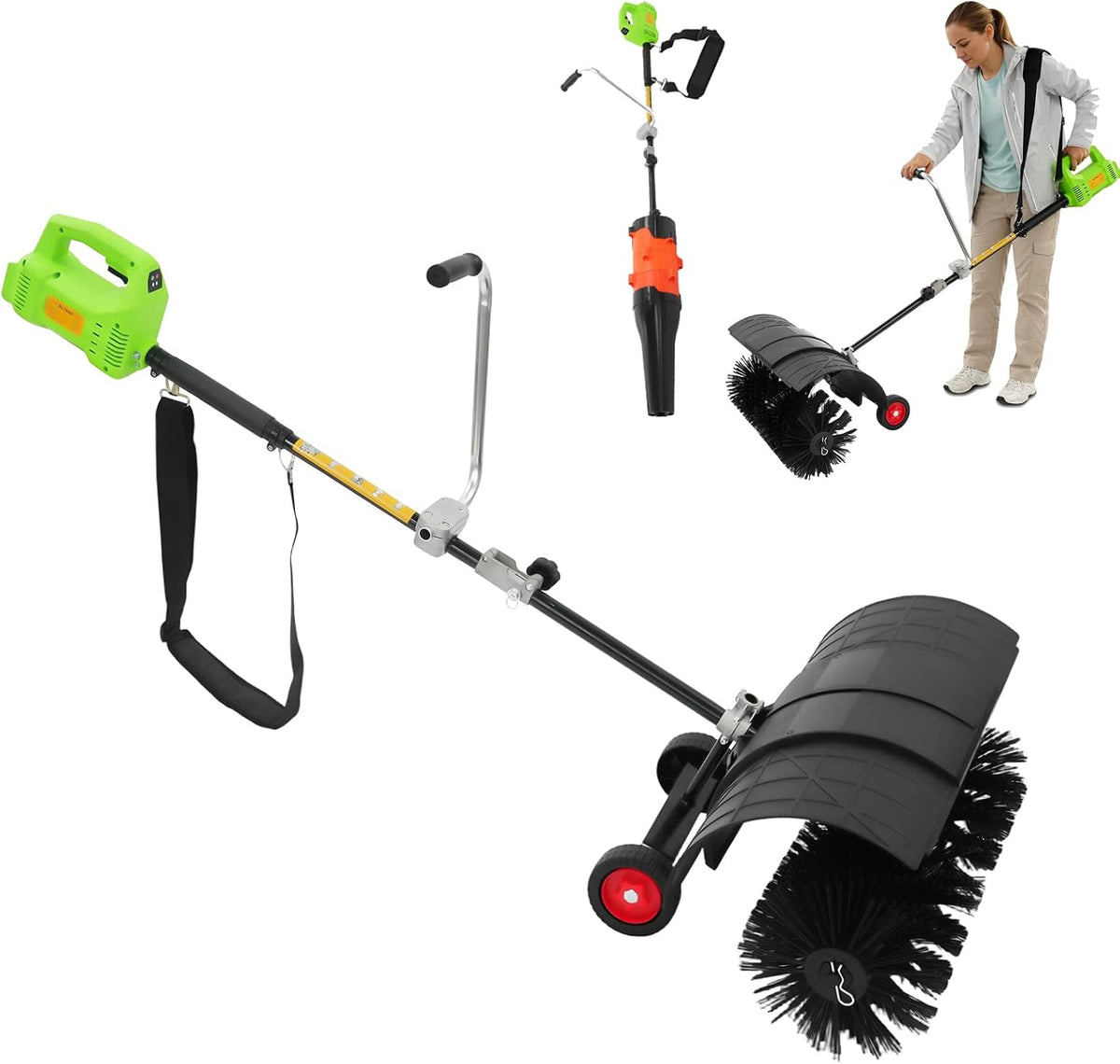 Dhqcql Sneeuwfrez Kehrmaschine Elektrisch Motorbesen, 1300 W 9000 U/min Schneeschieber Kehrbesen Schneefräse Laubbläser