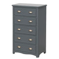 Kommode mit 5 Schubladen MDF Grau 70x35x110cm