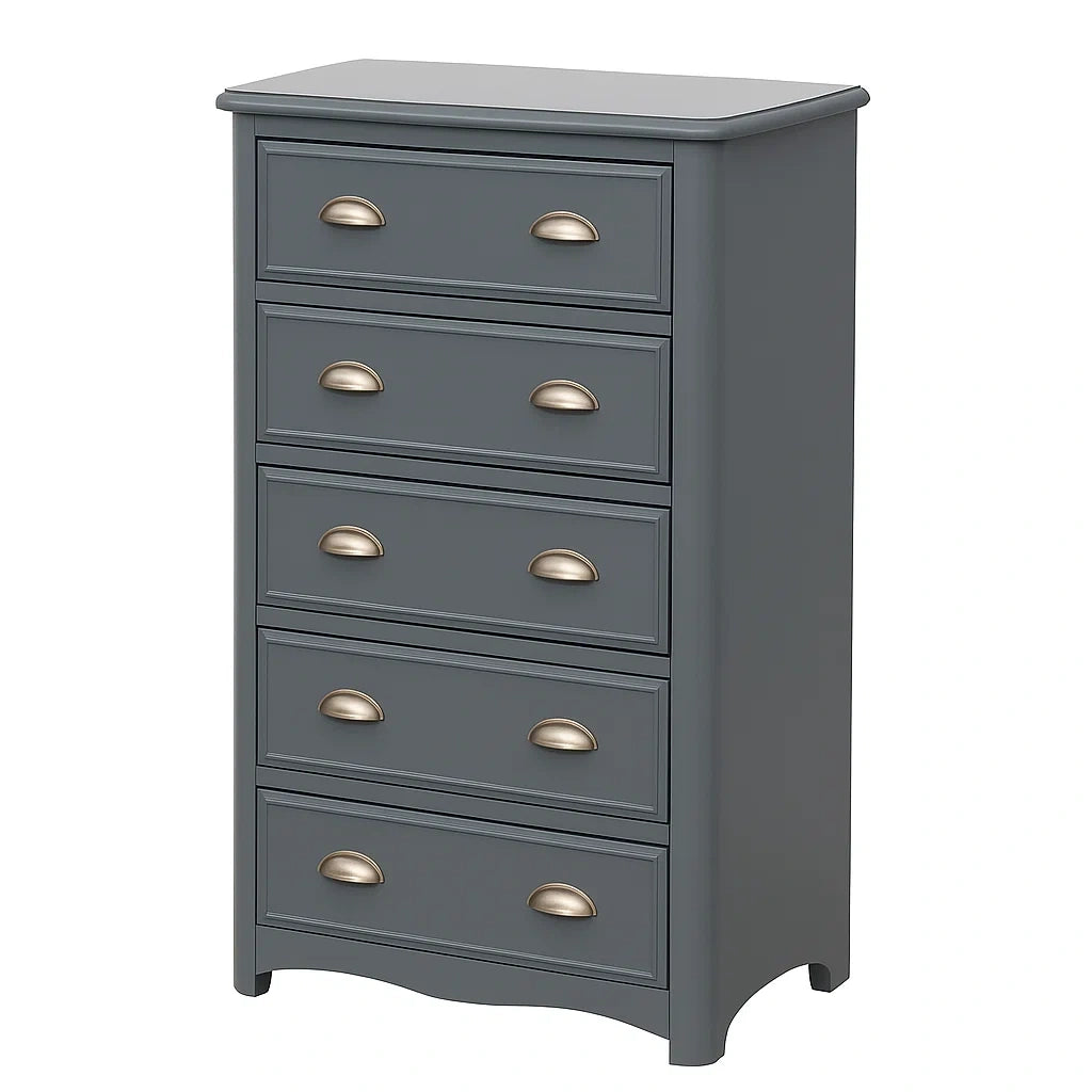 Kommode mit 5 Schubladen MDF Grau 70x35x110cm