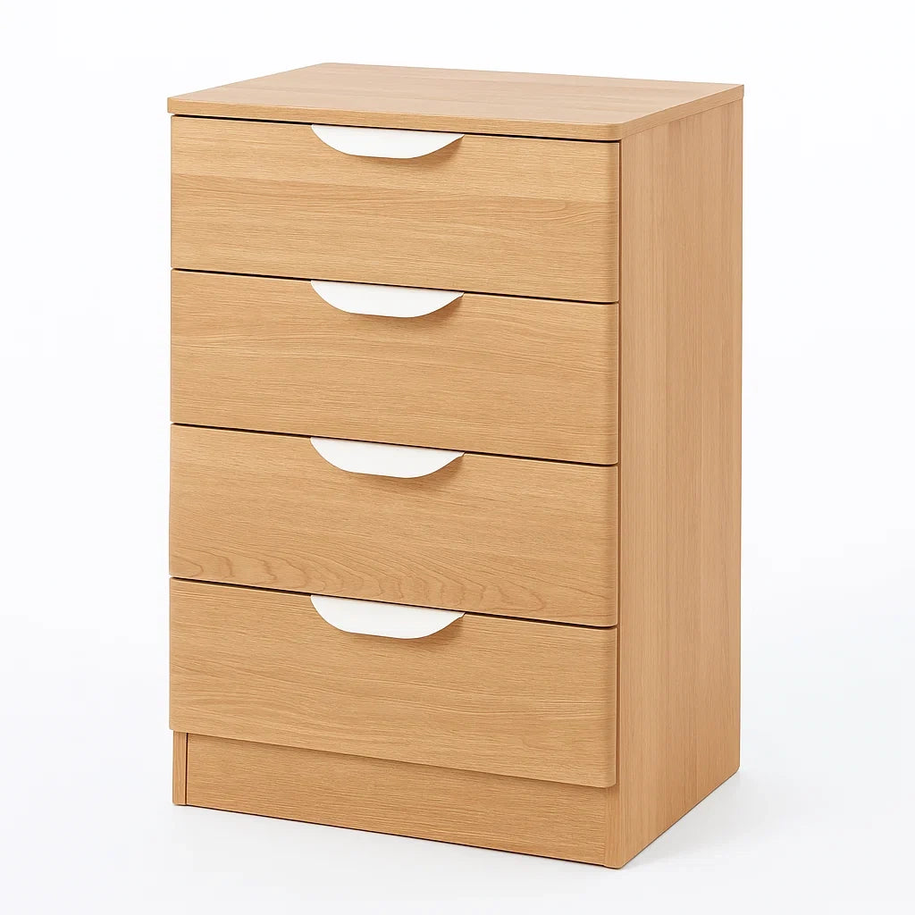 Holzoptik Kommode mit 4 Schubladen 80x60x40cm