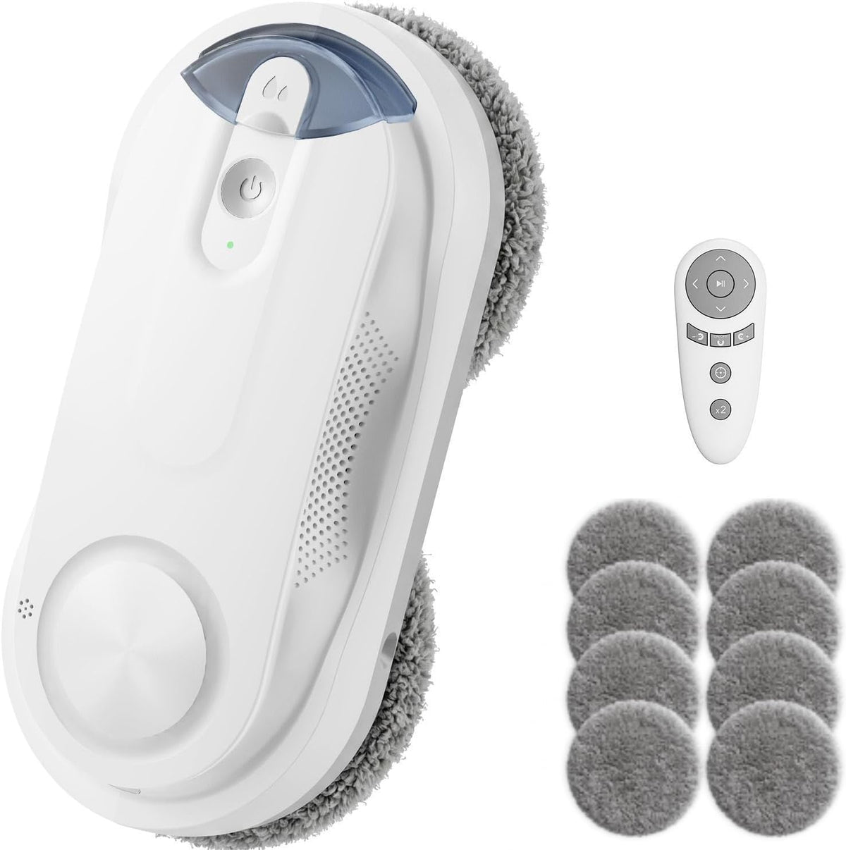 Obito Raamreiniger X3 Raamreinigingsrobot, 85ml watertank, 5.0 AI padplanning, robotraamreiniger binnen/buiten (Wit), dubbele sproeiers