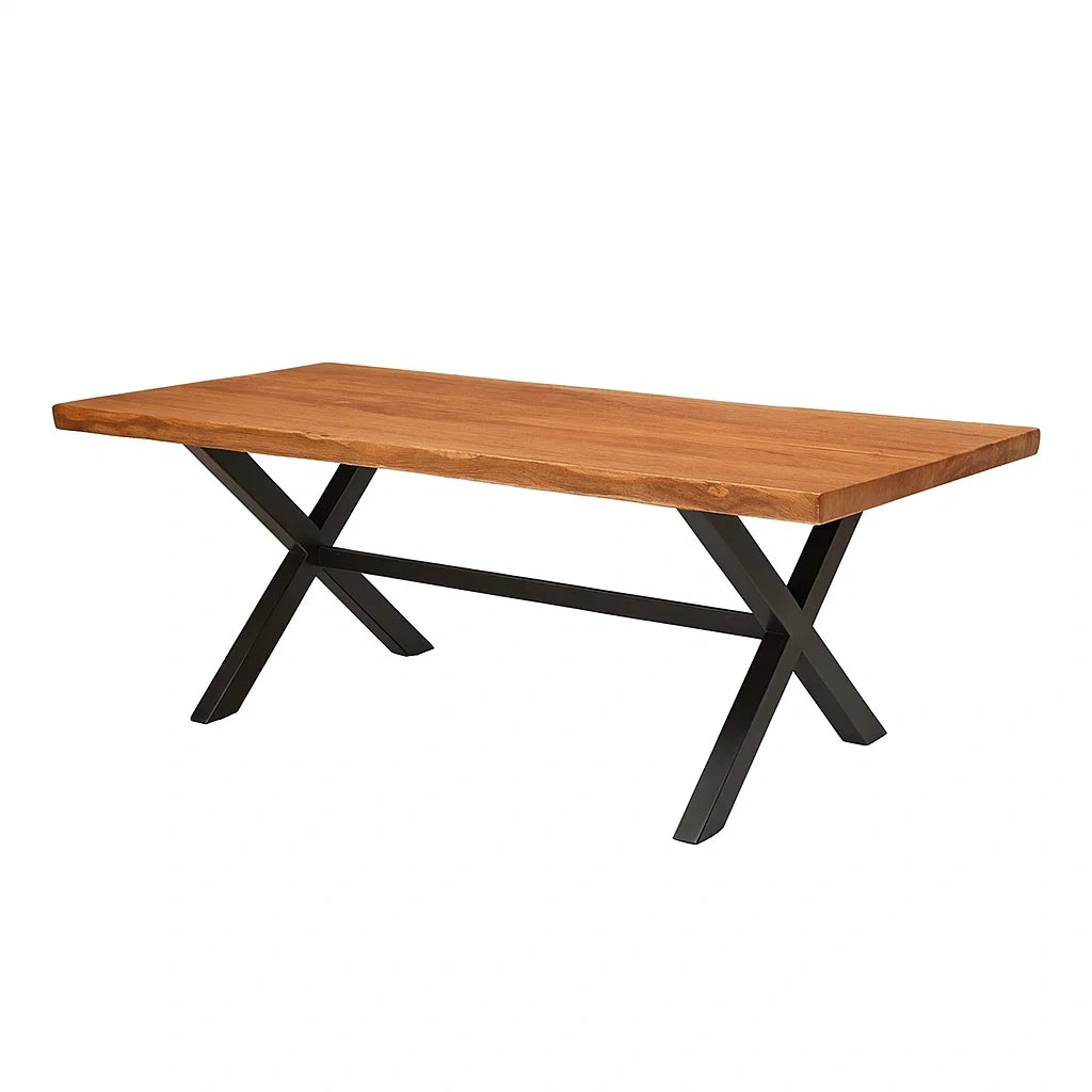 Tisch aus Akazienholz und Metall 200x100x75cm