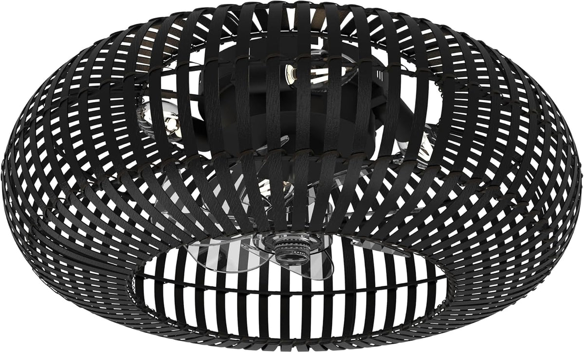 Varin Ventilator ® Slimme Plafondventilator, Ø 50cm, Bamboe Zwart, met Verlichting