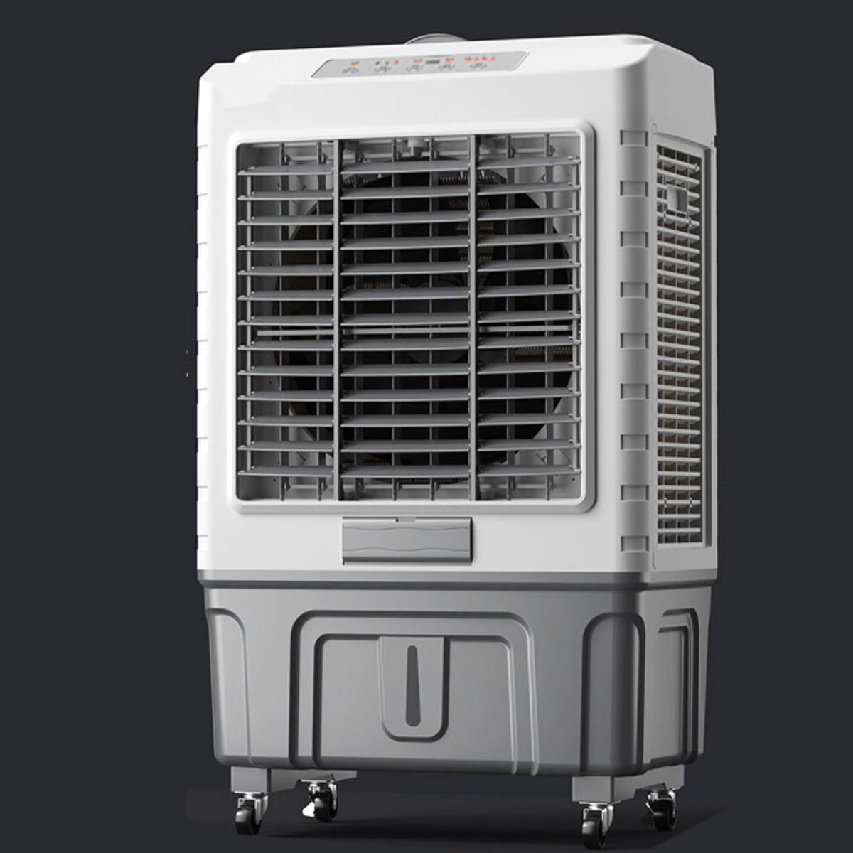Mobiele airco Verdampingsluchtkoeler, timer 7,5 uur, met tank 55 liter, 120 ° oscillatie, 3 modi, 3 snelheden, met automatisch vullen, voor terras