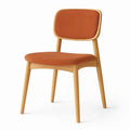 Esszimmerstuhl aus Holz mit Polyester in Orange
