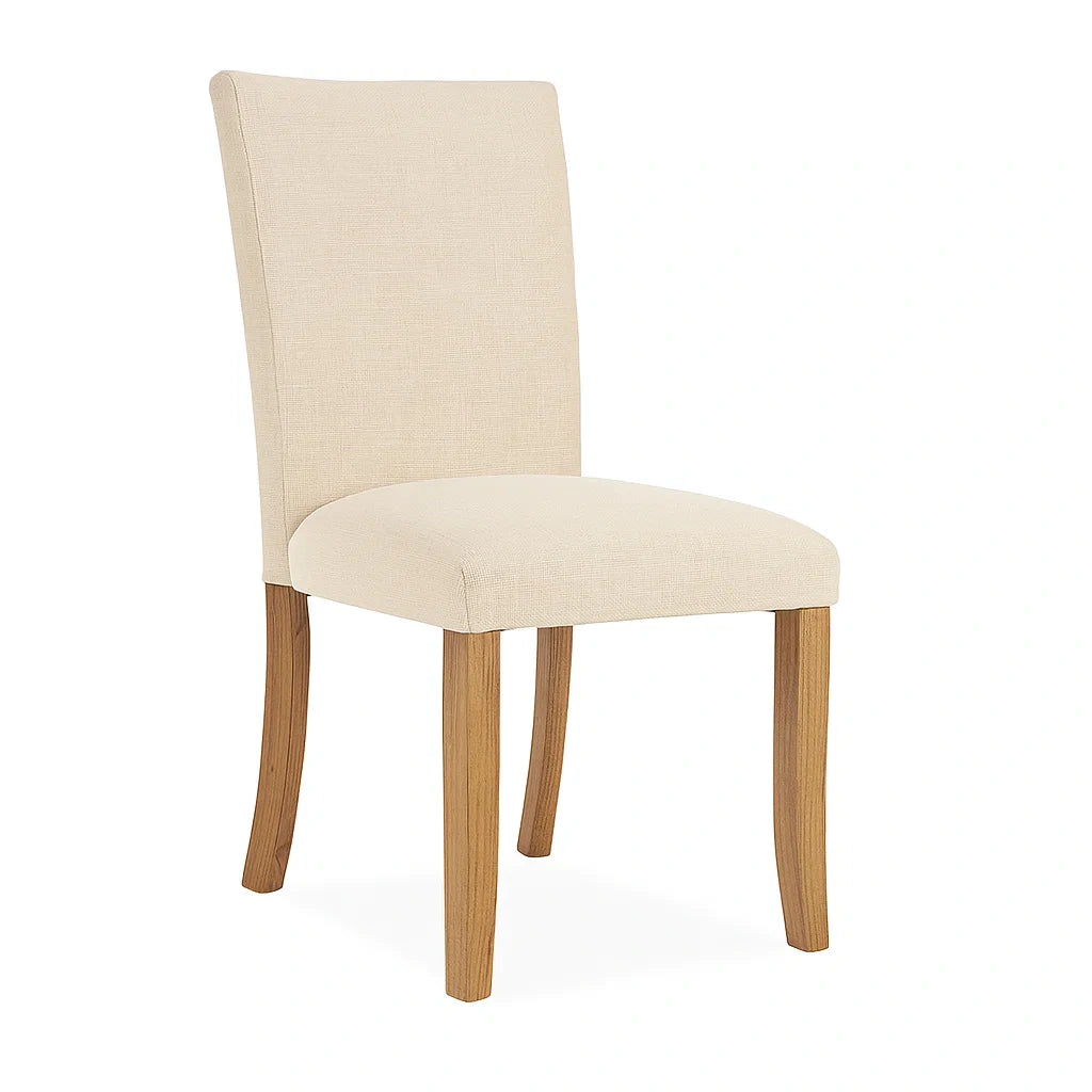 Esszimmerstuhl Holz Leinen Beige