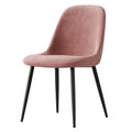 Esszimmerstuhl Samt Rosa Metallbeine 81 cm