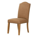 Polsterstuhl aus Wildlederimitat mit Eichenholzbeinen, Beige