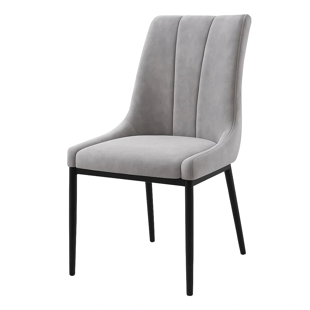 Esszimmerstuhl Mikrofaser Stahl Grau 92cm