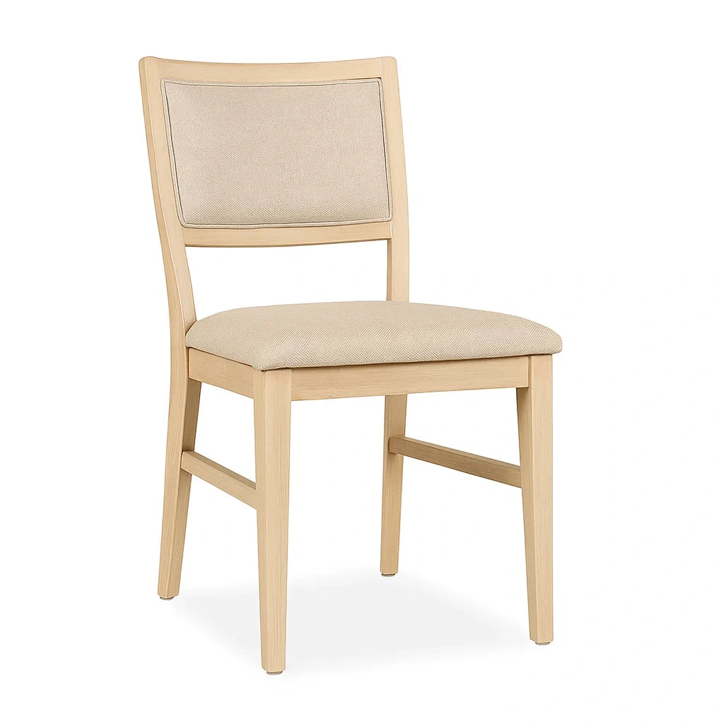 Holzstuhl mit Polyesterpolsterung Beige