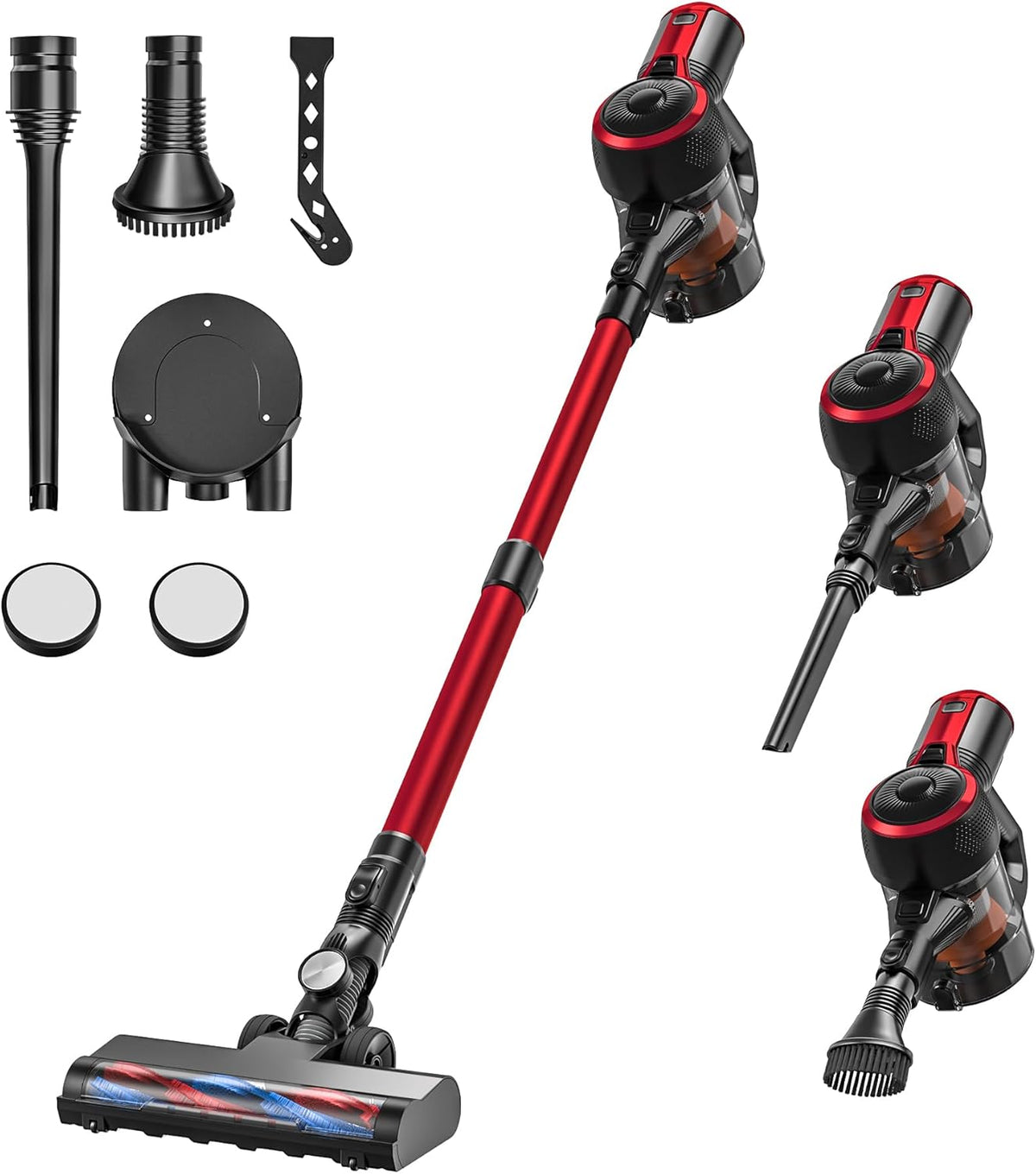 Conopu Steelstofzuiger DH, XCD02 Aspirateur Balai Sans Fil rood en zwart rood/zwart, XCD02 DH