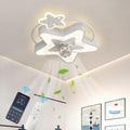 Ateez Ventilator Kinder Plafondventilator, LED Ventilator Lamp Plafond Stil 6 Snelheid Omkeerbare Winter Zomer, voor Slaapkamer-wit, met Licht