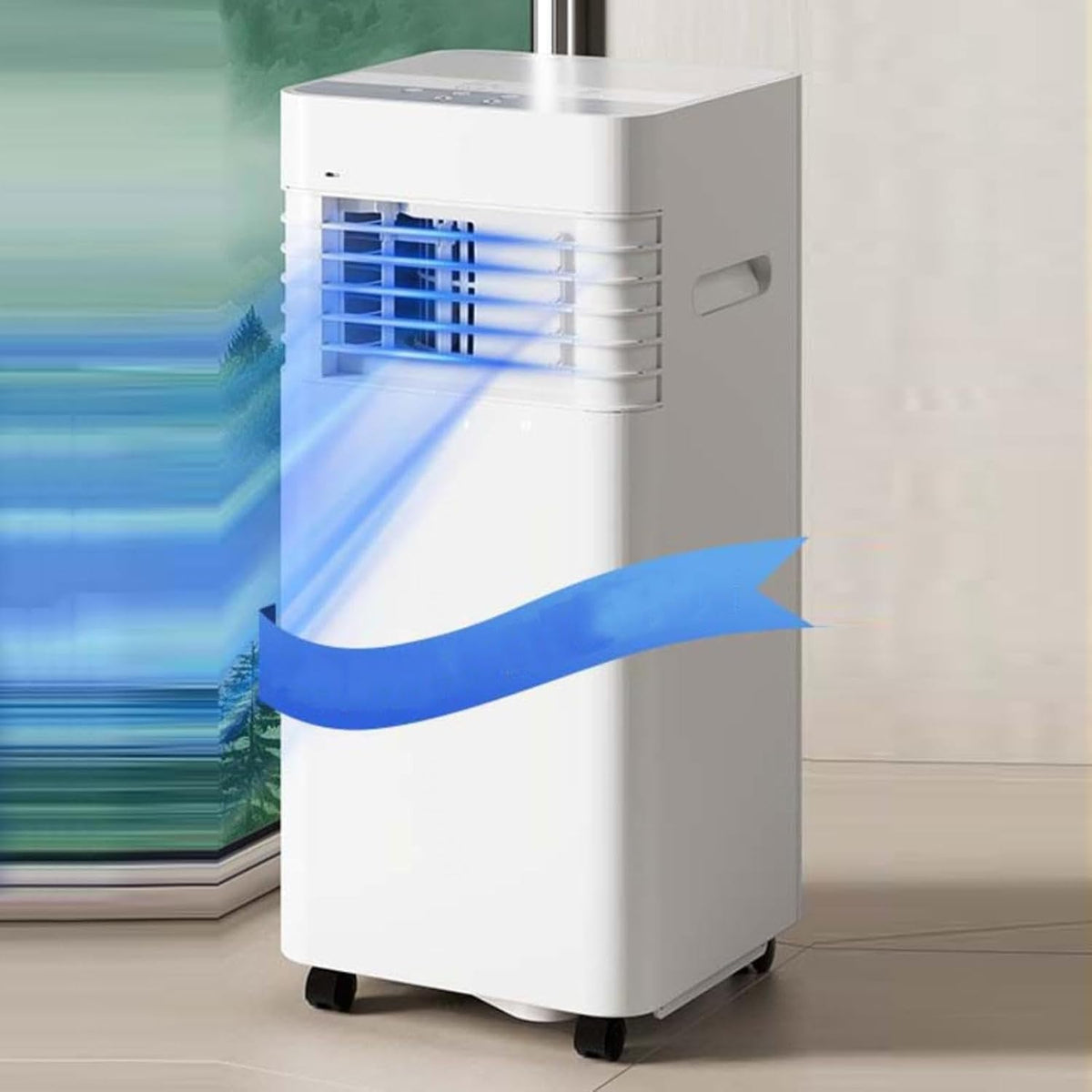 Mobiele airco Draagbare airconditioner, 24-uurs timer en raamkit, met afstandsbediening, mobiele airconditioning, voor thuis en op kantoor