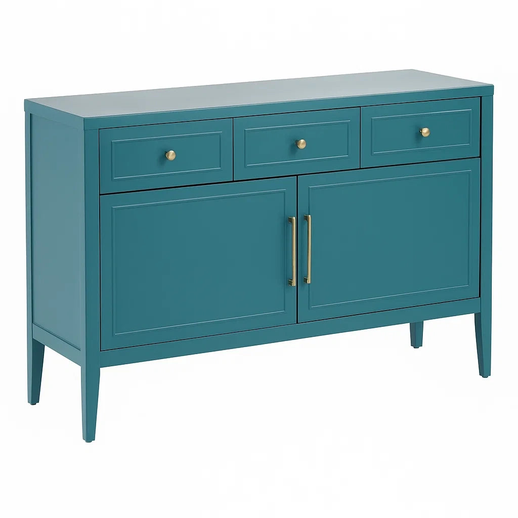 Sideboard MDF Blau mit 3 Schubladen und 2 Türen