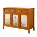 Eichenschrank mit Blumendekor, 2 Schubladen, 3 Türen