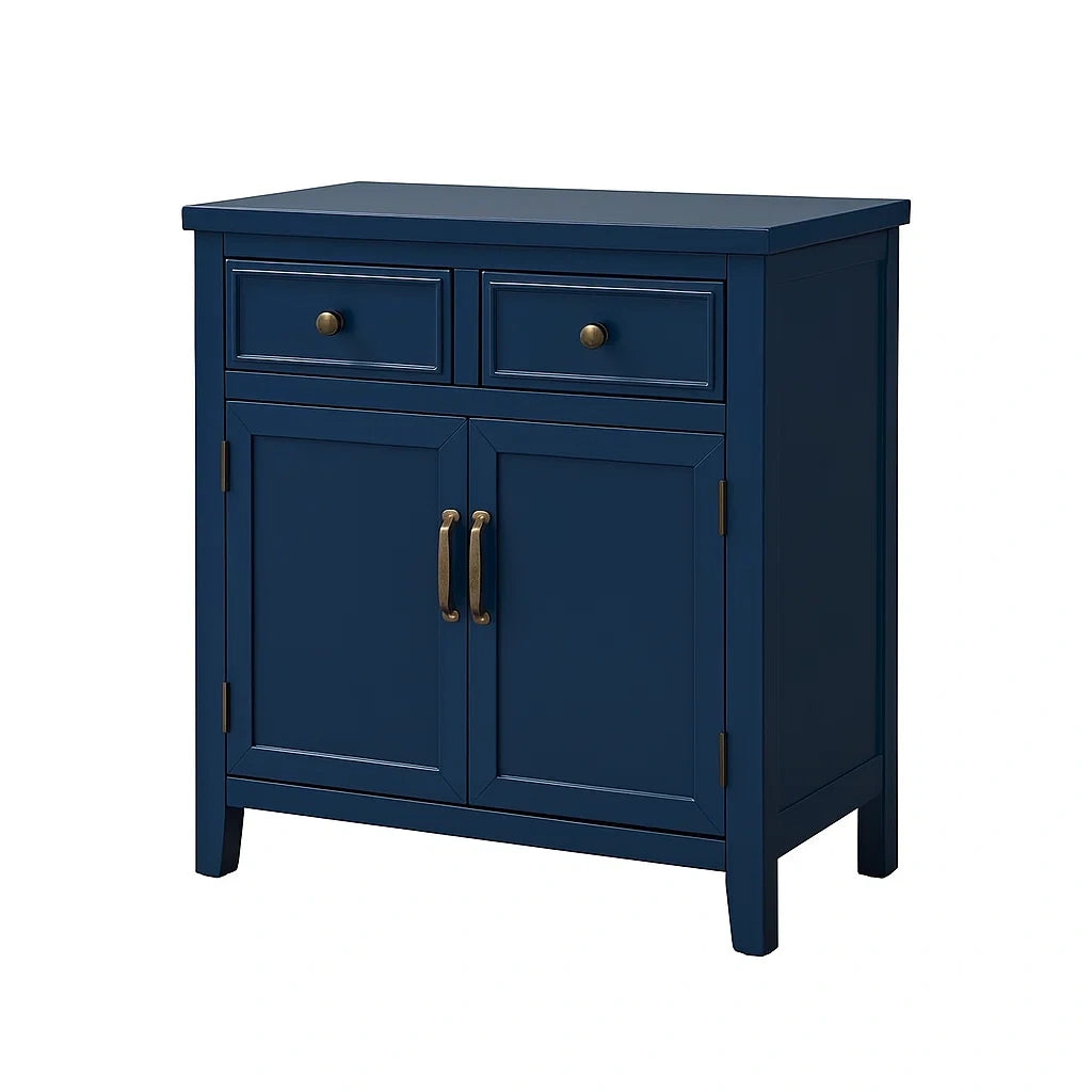 Holz Sideboard Blau mit Schubladen und Türen