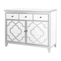 Sideboard MDF mit Spiegelglas Weiß/Silber 120x40x90cm