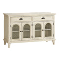Sideboard aus Holz mit Glastüren Beige 140x45x85cm