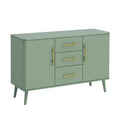 Grünes Sideboard mit Türen und Schubladen aus Holz