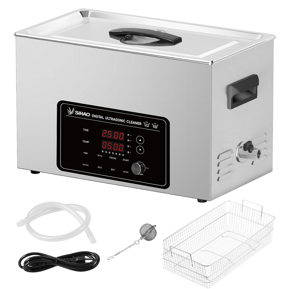 Zhimai Ultrasone reiniger Ultrasoon 22L, Timer 0-30 Min, met Verwarming 40kHz Digitale Ultrasone Reinigingsmachine RVS, Inclusief Mand, Degas Functie