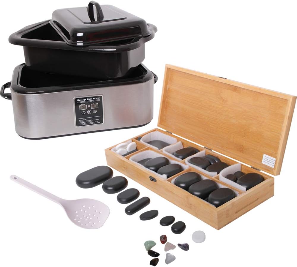 Promafit Verwarmer Hot Stone Set grote ca. 20 liter + 64 Hot Stones