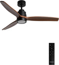 Ventilator Create / Windstylance M/ABS, Ø132 cm, met donker hout effect lichte lamellen en afstandsbediening / 40W, 6 snelheden, timer, stil