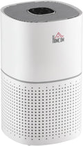 Luchtreiniger Homcom HEPA-, dim. 22 l x 22 b x 36 h cm - wit, CADR 225 m3/u, 50 W, met 4 snelheden, timer, ionisator, stille standby-modus