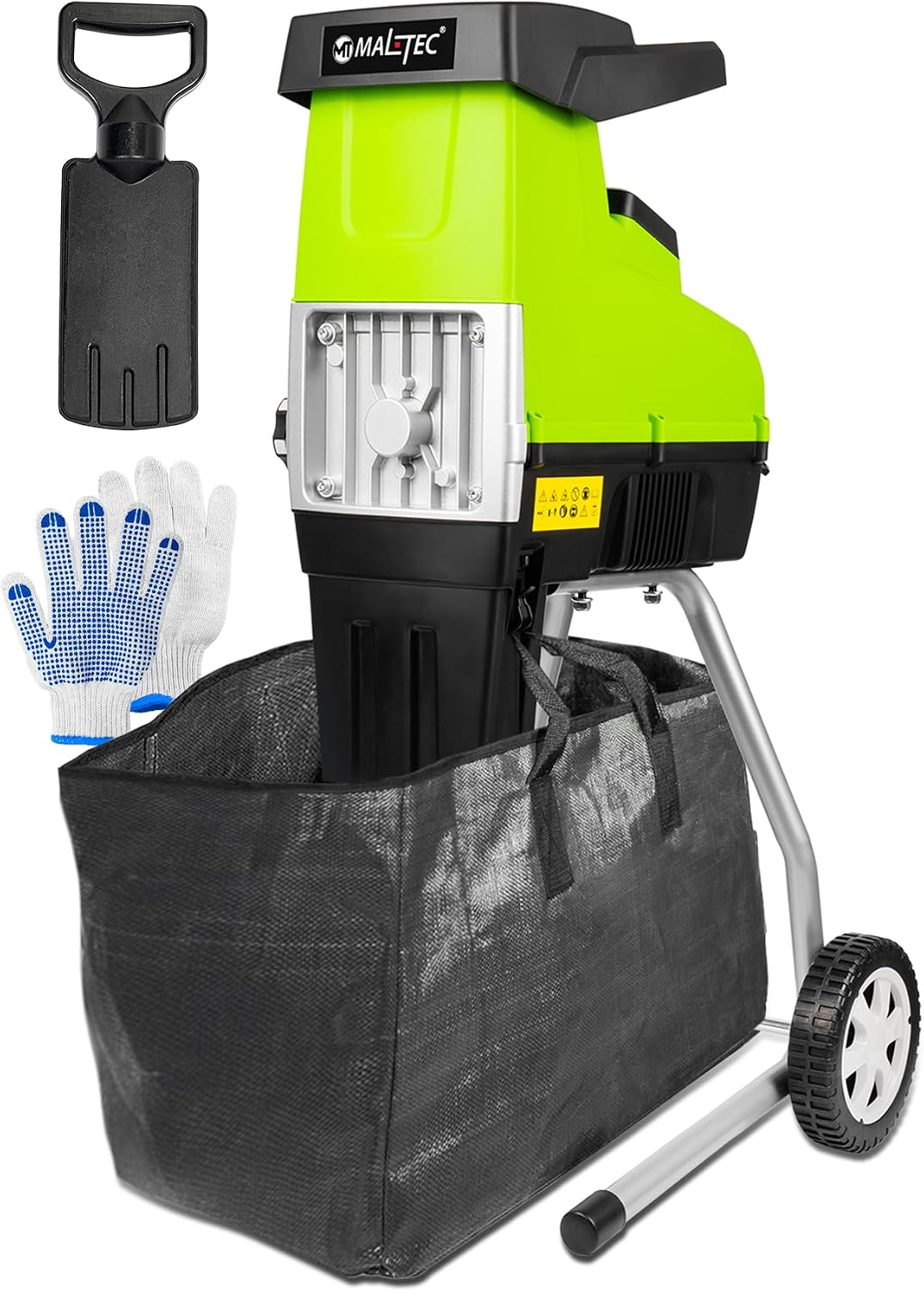 Hakselaars, shredder MalTec Tuinhakselaar, 3500 W, snijdikte tot 44 mm, 60 liter, elektrisch, houthakselaar, opvangzak