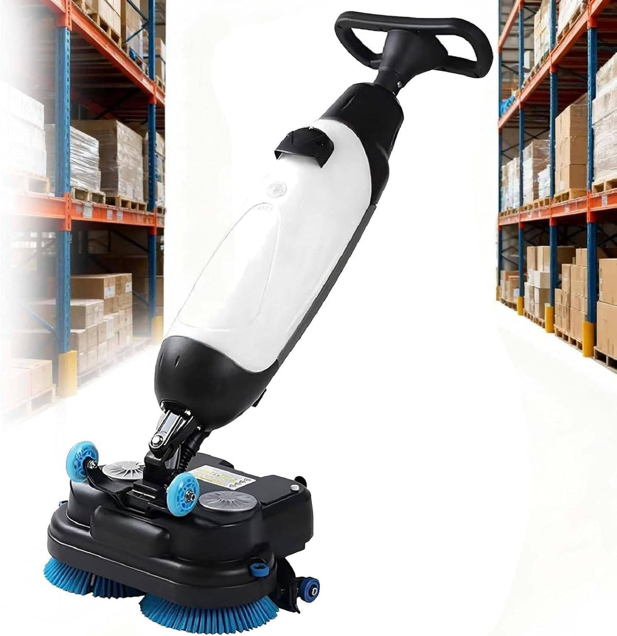 Polijstmachine Vloerpolijstmachine, 2 x 250 W borstelkracht, dubbele tanks (4,5 l en 7,5 l), met 360° stuurinrichting, Commerciële Walk Achter, tegels