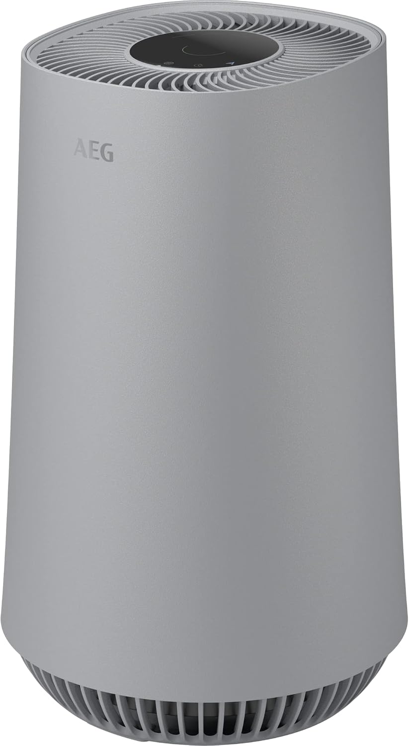 AEG Luchtreiniger AX31-201GY, verwijdert 99,6% luchtbacteriën, luchtstroom tot 40 m2, grijs, antibacterieel filter, LED-display, automatische modus
