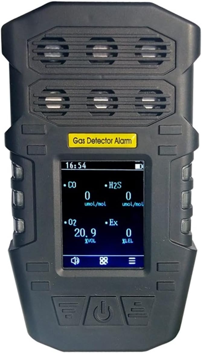 Soywim Gasdetector, Luchtzuurstofmeting Luchtkwaliteitsdetector Luchtkwaliteitsmonitor S318 0-100% LEL 0-30% VOL 0-1000ppm 0-100ppm ±0,3m, Waterdicht