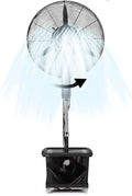 Ventilator Mariych Industriele Mistventilator, met 42L/11Gal Tank, 3 Snelheden en Verstelbare Mistregeling, Kas (25.6in), voor Buiten, Terras, Schuur