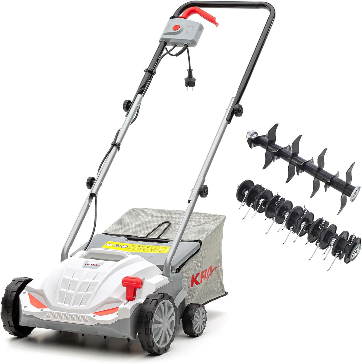 IKRA Verticuteerapparat Elektrische Verticuteermachine Gazonbeluchter IEVL 1532, werkbreedte 32 cm, opvangbak 30 liter, werkdiepte instelbaar