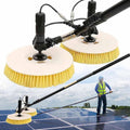 ZenSeFarin Raamreiniger Elektrische zonnepaneelreiniger, 70 cm roterende dubbele borstelkop, MainsElectricity-5.5M/18FT, telescopische wasmachine