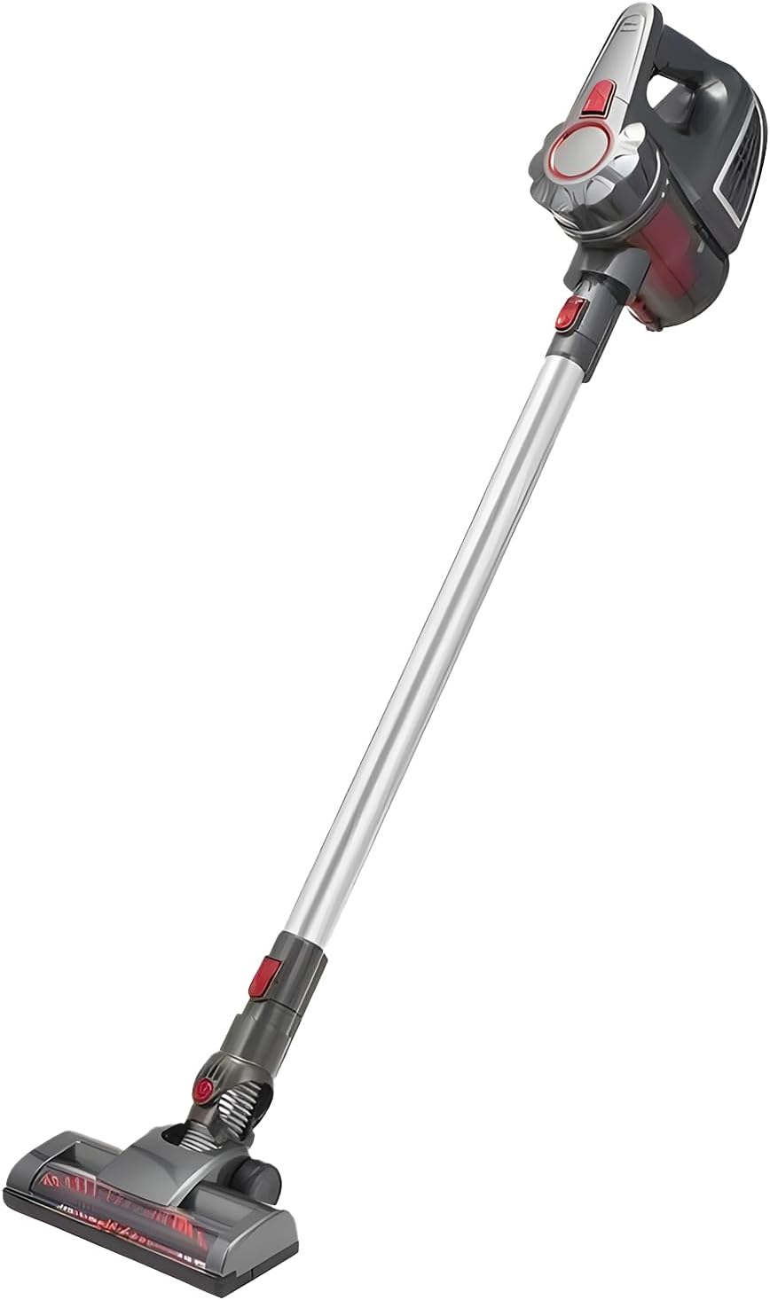 Wintem Steelstofzuiger Draadloze stofzuiger, 0,8 l, 21,6 V, 22 x 23 x 109 cm, met transparante container, elektrische bezem, draadloos