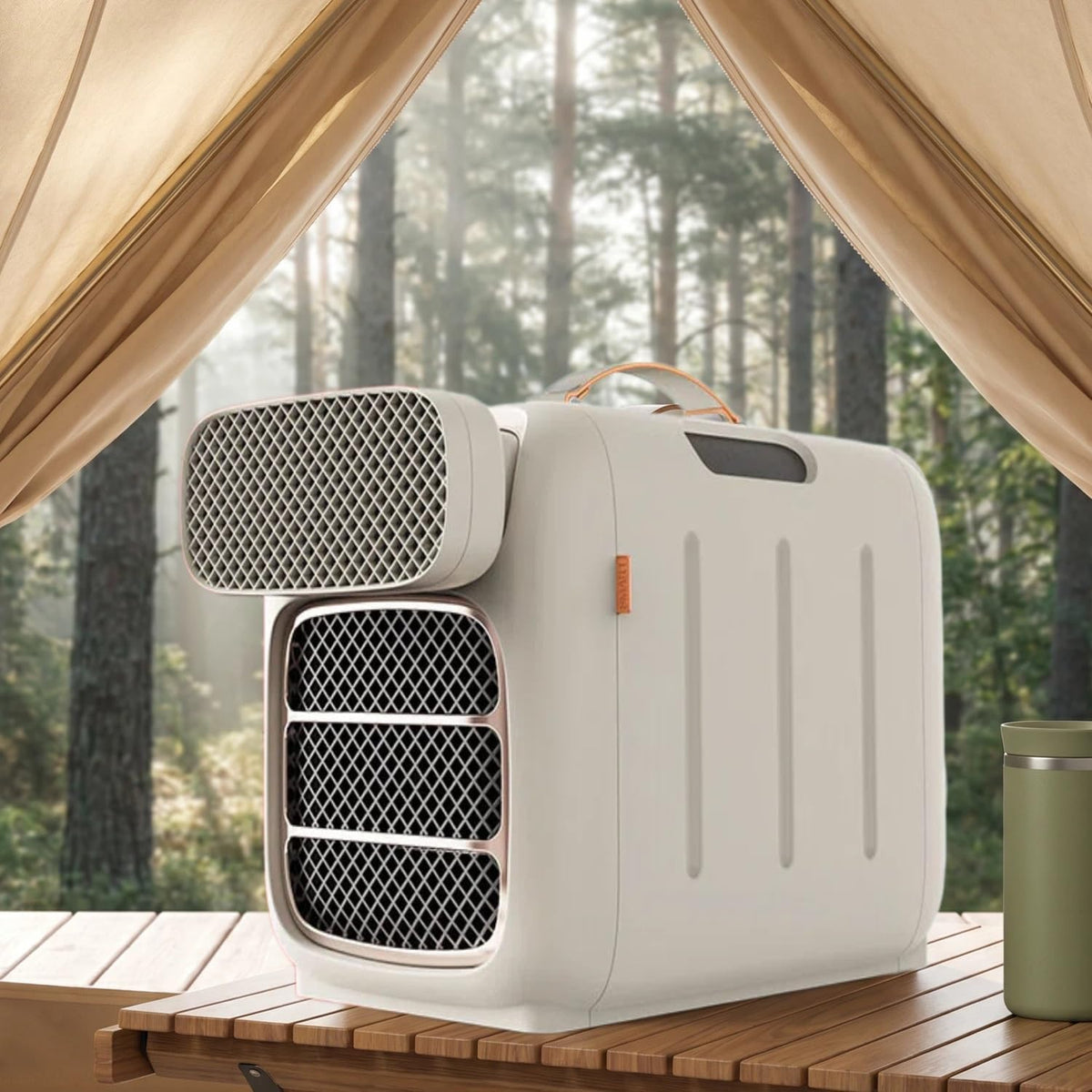 Sxpypiz Mobiele airco Draagbare airconditioner 4800 BTU, energiebesparende koeleenheid 400 W, met afstandsbediening, voor binnen en buiten