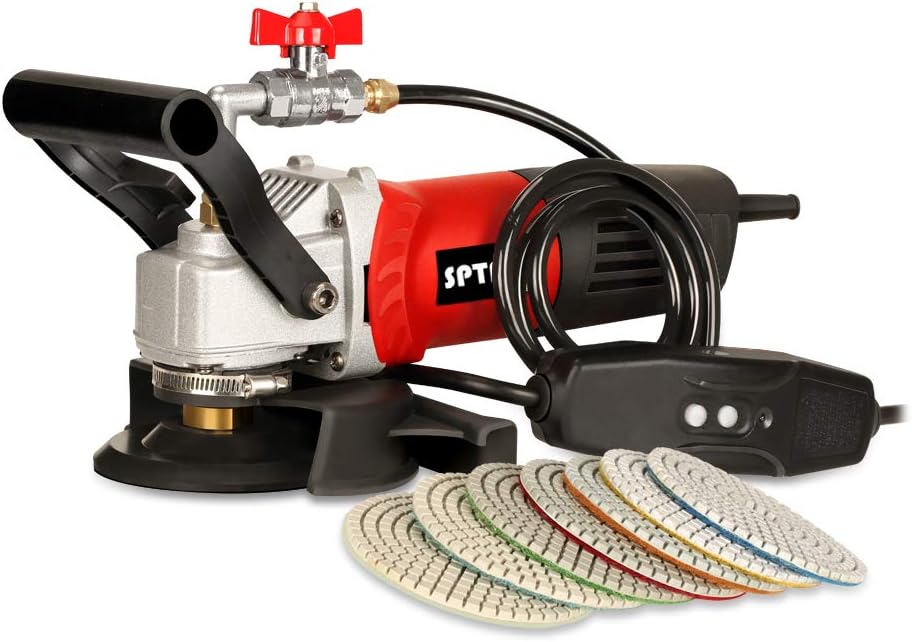 SPTA Polijstmachine 230 V 800 W waterpolijstmachine, nat polijstmachine, elektrisch, voor steen, met variabele snelheid, voor marmer, beton, graniet