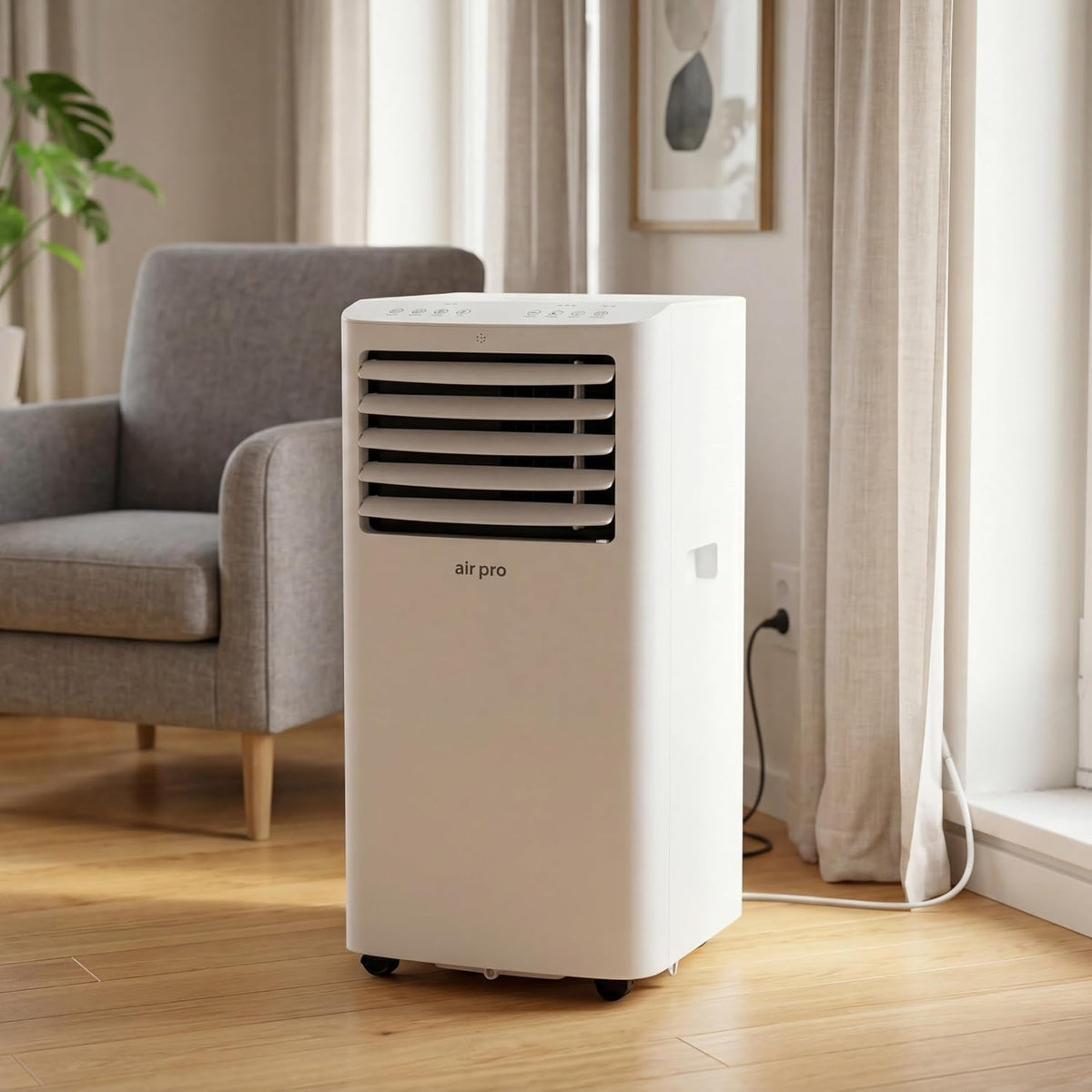 Sxpypiz Mobiele airco Air Pro 4-in-1 draagbare airconditioning 12000 BTU, 24-uurs timer en raamventilatieset, met slimme wifi-afstandsbediening